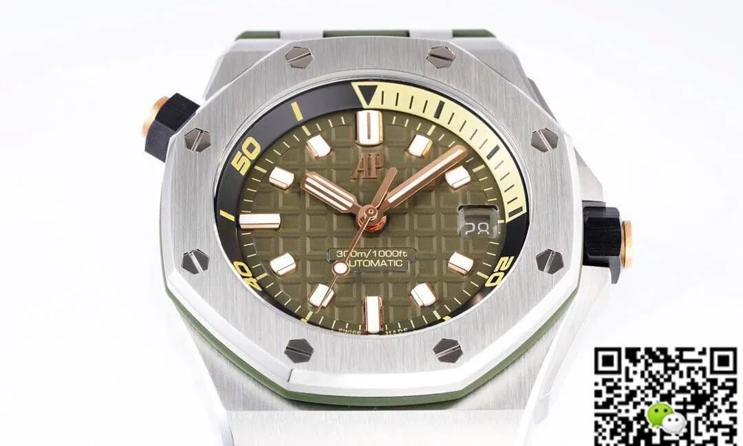 Audemars Piguet Royal Oak Offshore 15720ST.OO.A052CA.01 ZF Factory 1:1 Best Edition Replica Watch Green Strap